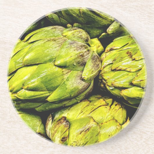 Artichoke Zandsteen Onderzetter (Voorkant)