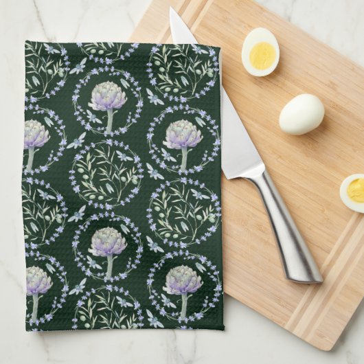 Artichokes in Provence Kitchen Towel Theedoek (Quarter Fold)