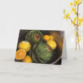 Artichokes & Ontvang op gevouwen Wenskaart Kaart (Gele Bloem)