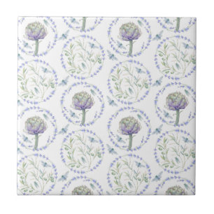 Artichokes Provence with Bee Seamless Ceramic Tile Tegeltje