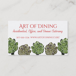 Artichokes veggie catering visitekaartje