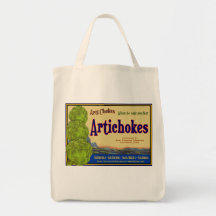 Artichokes Vintage Crate Art Canvas Tas
