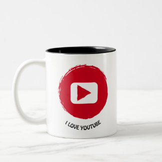 articulos personalizados  i live youtube tweekleurige koffiemok