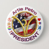 Artie voor President Ronde Button 7,6 Cm (Voorkant)