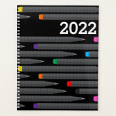 Artiest Black Pens Patroon Jaar Planner (Voorkant)