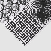 Artiest Black White Abstract Circle Line Texture Tissuepapier (Detail)