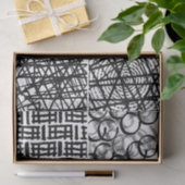 Artiest Black White Abstract Circle Line Texture Tissuepapier (Geschenk)