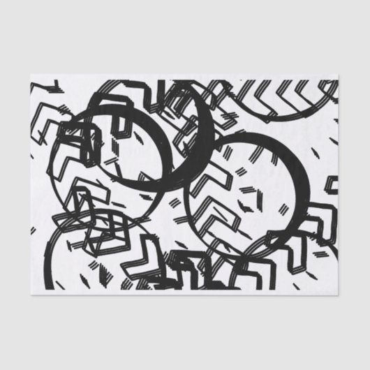 Artiest Black White Large Circle Chevron Texture Tissuepapier (Voorkant)