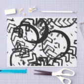 Artiest Black White Large Circle Chevron Texture Tissuepapier (Craft)