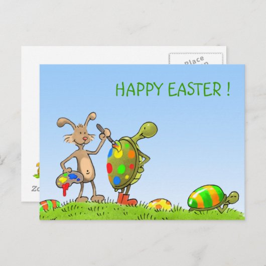 artiest bunny briefkaart (Voorkant / Achterkant)