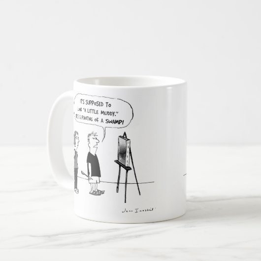 Artiest Cartoon | Grappige kunstleraar, kunstcriti Koffiemok (Voorkant links)