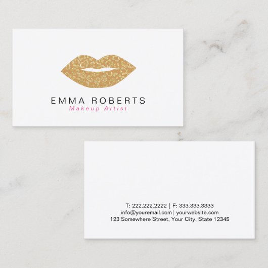 Artiest Chic Gold Leopard-laptop maken - Afdrukopp Visitekaartje (Voorkant / Achterkant)