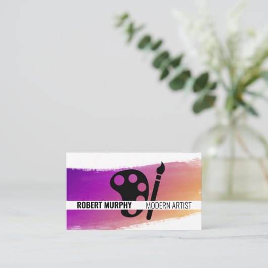 artiest | Content Creator | geborstelde verf Visitekaartje (Staand voorkant)