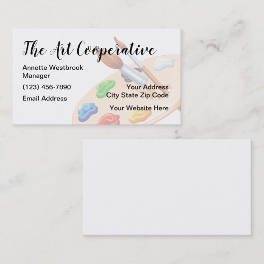 Artiest coöperatieve Visitekaartjes (Voorkant / Achterkant)