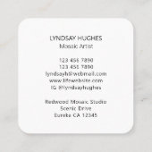 Artiest Craft Business Vierkante Visitekaartje (Achterkant)