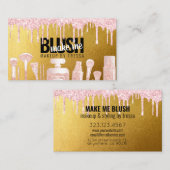 Artiest die roze druppel maakt + Antiek goud Visitekaartje (Voorkant / Achterkant)