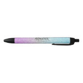 Artiest Elegant Blauw Paarse Glitter Zwarte Inkt Pen (Bodem)