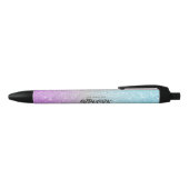 Artiest Elegant Blauw Paarse Glitter Zwarte Inkt Pen (Bovenkant)