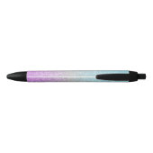 Artiest Elegant Blauw Paarse Glitter Zwarte Inkt Pen (Achterkant)
