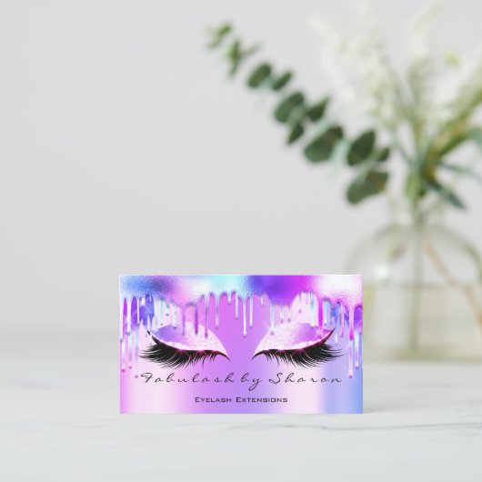 Artiest Eyelash-holograaf maakt een roze indruk Visitekaartje (Staand voorkant)