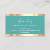 Artiest Glitter maakt Blauwgroen Aqua Nails Visitekaartje (Achterkant)