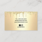 Artiest Glitter steekt een moderne gouden lips sal Visitekaartje (Achterkant)
