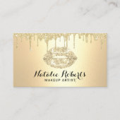 Artiest Glitter steekt een moderne gouden lips sal Visitekaartje (Voorkant)