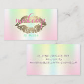 Artiest Glittery Lips Holographic Iridescent Visitekaartje (Voorkant / Achterkant)