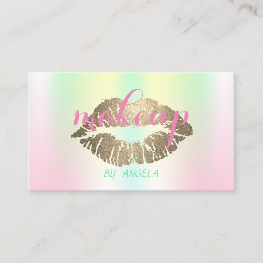 Artiest Glittery Lips Holographic Iridescent Visitekaartje (Voorkant)