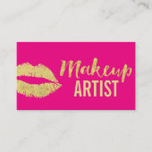Artiest Gold Lips Modern Hot Pink Visitekaartje (Voorkant)