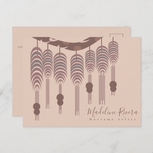 Artiest handgemaakte ontwerper artiest Macrame Briefkaart (Voorkant / Achterkant)