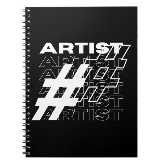 Artiest Hashtag Typografie Notitieboek (Voorkant)