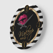 Artiest Hot Pink Licht met witte strepen Grote Klok (Hoek)