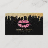 Artiest Hot Pink Lips Moderne Gold Driving Visitekaartje (Voorkant)