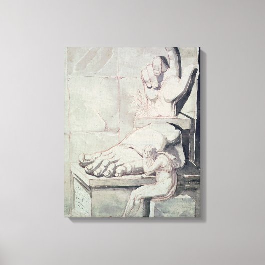 Artiest in wanhoop over de omvang van canvas afdruk (Voorkant)