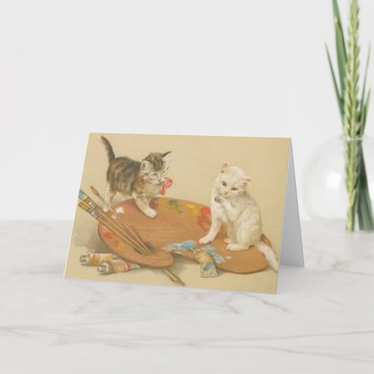 artiest Kitten Note Card Kaart (Voorkant)