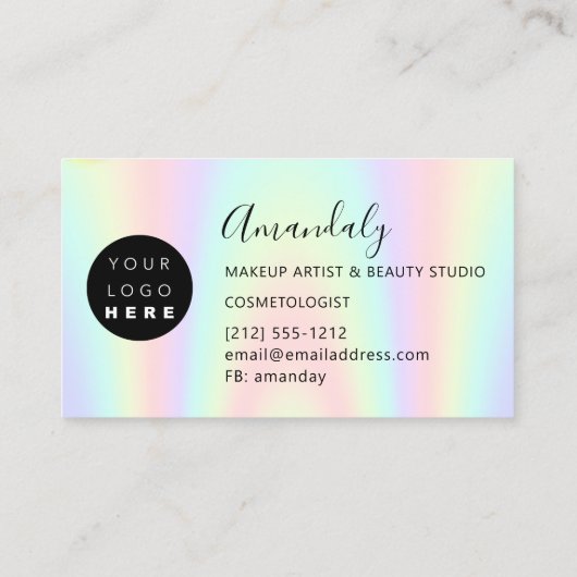 Artiest Lash Nail Logo Holografen Visitekaartje (Achterkant)