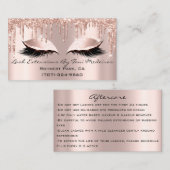 Artiest Lashes Aftercare Glitter Drift Roos PINK Visitekaartje (Voorkant / Achterkant)