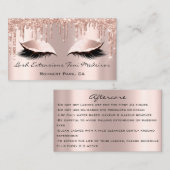 Artiest Lashes Aftercare Glitter Drift Roos Visitekaartje (Voorkant / Achterkant)