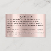Artiest Lashes Aftercare Glitter Drift Roos Visitekaartje (Achterkant)