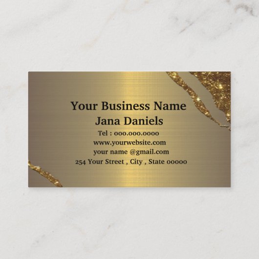 Artiest maken met gouden druppeltjes visitekaartje (Achterkant)