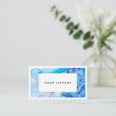 Artiest Marble Blue Gold Waterverf Visitekaartje (Staand voorkant)