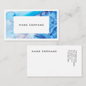 Artiest Marble Blue Gold Waterverf Visitekaartje (Voorkant / Achterkant)