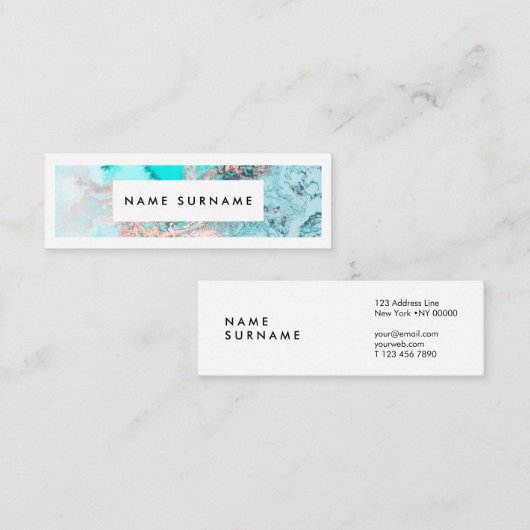 Artiest Marble Gold Waterverf Mini Visitekaartje (Voorkant / Achterkant)