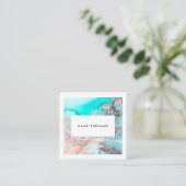 Artiest Marble Gold Waterverf Square Visitekaartje (Staand voorkant)