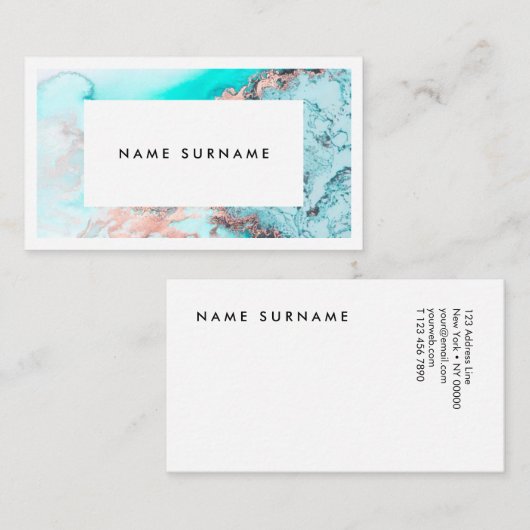 Artiest Marble Gold Waterverf Visitekaartje (Voorkant / Achterkant)