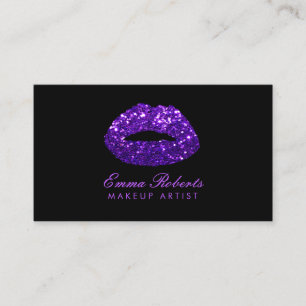 Artiest moderne Paarse glitter lips Visitekaartje