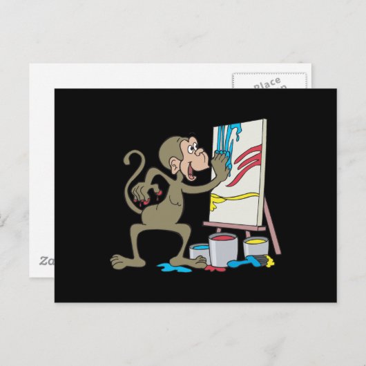 artiest monkey briefkaart (Voorkant / Achterkant)