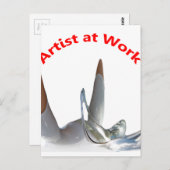 Artiest op het werk briefkaart (Voorkant / Achterkant)