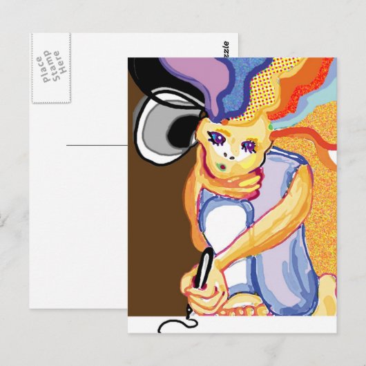 Artiest op het werk briefkaart (Voorkant / Achterkant)